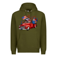 Army Green american truck 4th of july Premium Hoodie - BarkalooDesign