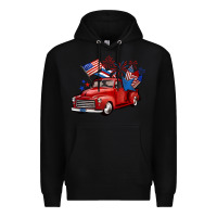 Black american truck 4th of july Premium Hoodie - BarkalooDesign