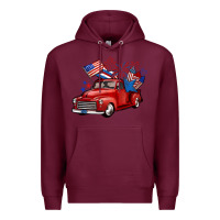 Burgundy american truck 4th of july Premium Hoodie - BarkalooDesign