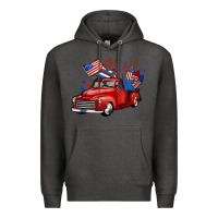 Charcoal Heather american truck 4th of july Premium Hoodie - BarkalooDesign