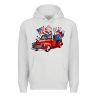 Dove Grey american truck 4th of july Premium Hoodie - BarkalooDesign