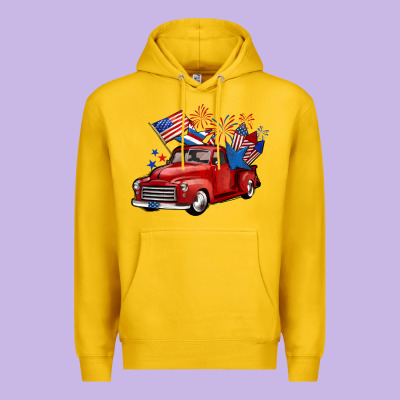 American Truck 4th Of July Premium Hoodie Designed By Barkaloodesign