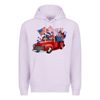 Lilac american truck 4th of july Premium Hoodie - BarkalooDesign