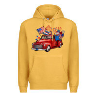 Mustard american truck 4th of july Premium Hoodie - BarkalooDesign