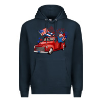 Navy american truck 4th of july Premium Hoodie - BarkalooDesign