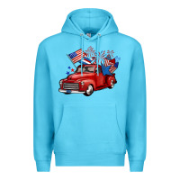 Ocean Blue american truck 4th of july Premium Hoodie - BarkalooDesign
