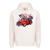Pale Pink american truck 4th of july Premium Hoodie - BarkalooDesign