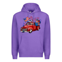 Purple american truck 4th of july Premium Hoodie - BarkalooDesign