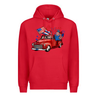 Red american truck 4th of july Premium Hoodie - BarkalooDesign