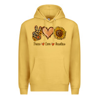 Antique Gold Peace Love Sunshine Premium Hoodie - Jasminsmagicworld