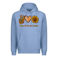 Colony Blue Peace Love Sunshine Premium Hoodie - Jasminsmagicworld