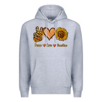 Heather Grey Peace Love Sunshine Premium Hoodie - Jasminsmagicworld