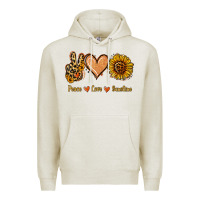 Oatmeal Heather Peace Love Sunshine Premium Hoodie - Jasminsmagicworld