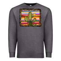Charcoal Heather serape leopard cactus Premium Sweatshirt - RanaPortraitStore
