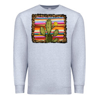 Heather Grey serape leopard cactus Premium Sweatshirt - RanaPortraitStore