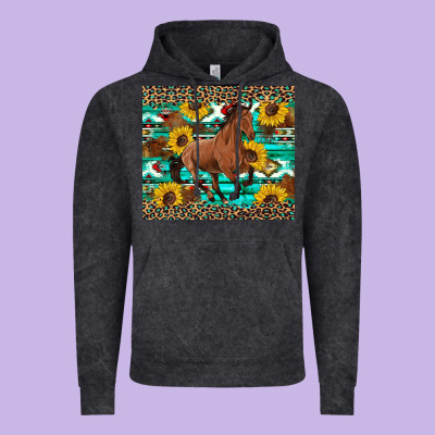 Western Horse Sunflowers Vintage Hoodie Designed By Artiststas