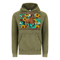 Vintage Olive western horse sunflowers Vintage Hoodie - Artiststas