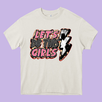 Let's Do This Girls Soccer Heavy Core Tee Designed By Fadigitalartstudio
