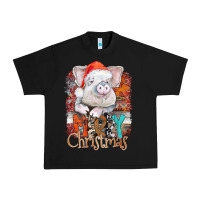 Black merry Christmas pig Urban Heavy Tee - CowhideDigitalArt