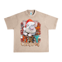 Merry Christmas Pig Urban Heavy Tee | Teevron