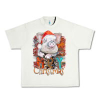 Pistachio merry Christmas pig Urban Heavy Tee - CowhideDigitalArt