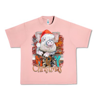 Salmon merry Christmas pig Urban Heavy Tee - CowhideDigitalArt