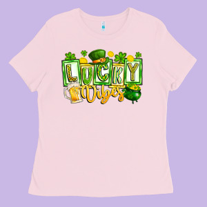 Lucky Vibes Ladies Tee Designed By Cowhidedigitalart