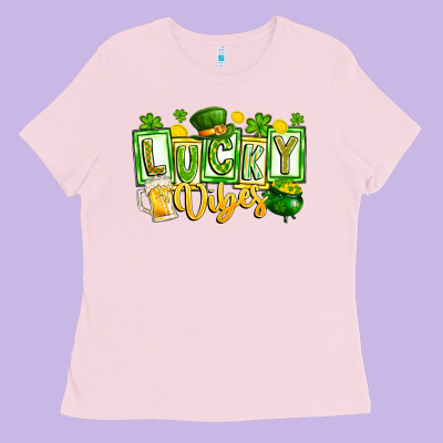 Lucky Vibes Ladies Tee Designed By Cowhidedigitalart