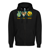 Black Peace Love Softball Zipper Hoodie - Jasminsmagicworld