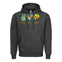 Charcoal Heather Peace Love Softball Zipper Hoodie - Jasminsmagicworld