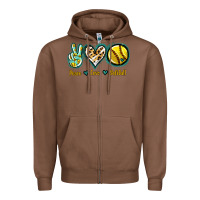Chestnut Peace Love Softball Zipper Hoodie - Jasminsmagicworld