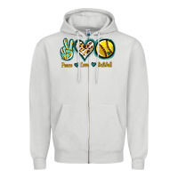 Dove Grey Peace Love Softball Zipper Hoodie - Jasminsmagicworld