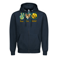 Navy Peace Love Softball Zipper Hoodie - Jasminsmagicworld