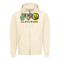 Sandshell Peace Love Softball Zipper Hoodie - Jasminsmagicworld