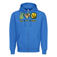True Royal Peace Love Softball Zipper Hoodie - Jasminsmagicworld