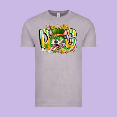St Patricks Day Dog Mom Vintage Tee Designed By Cowhidedigitalart