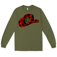 Army Green cowboy christmas Long Sleeve Tee - CowhideDigitalArt