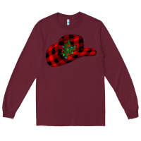Burgundy cowboy christmas Long Sleeve Tee - CowhideDigitalArt