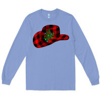 Colony Blue cowboy christmas Long Sleeve Tee - CowhideDigitalArt
