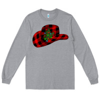 Heather Grey cowboy christmas Long Sleeve Tee - CowhideDigitalArt