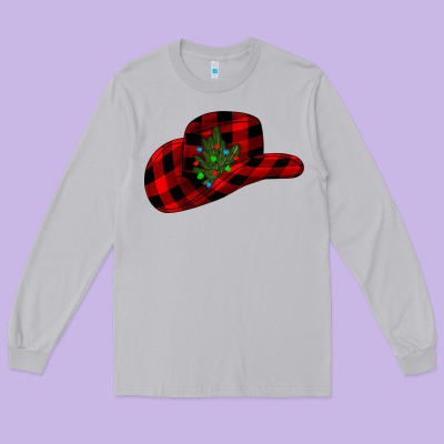 Cowboy Christmas Long Sleeve Tee Designed By Cowhidedigitalart
