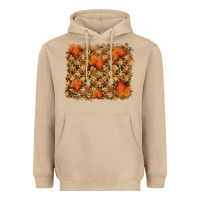 Mushroom autumn leafe backround Heavyweight Hoodie - RanaPortraitStore