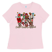 Bubblegum Pink RN Licensed Practical Nurse Ladies Tee - CowhideDigitalArt