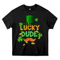 Black lucky dude St. Patricks Day Heavy Core Tee - FaDigitalArtStudio