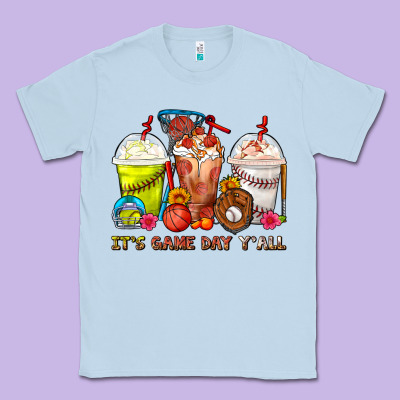 It's Game Day Y'all Softball,baseball,basketball C Classic Tee Designed By Fadigitalartstudio
