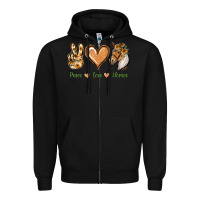 Black Peace Love Horses Zipper Hoodie - Jasminsmagicworld