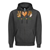 Charcoal Heather Peace Love Horses Zipper Hoodie - Jasminsmagicworld