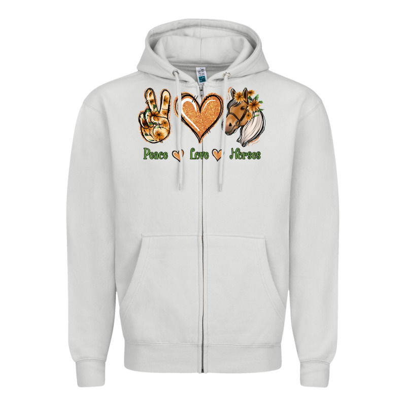 Peace Love Horses Zipper Hoodie by Jasminsmagicworld | Teevron