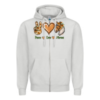 Dove Grey Peace Love Horses Zipper Hoodie - Jasminsmagicworld