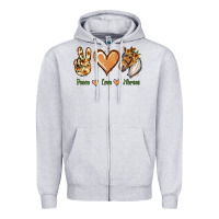 Heather Grey Peace Love Horses Zipper Hoodie - Jasminsmagicworld